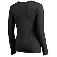 NHL Black Pittsburgh Penguins Women's Midnight Mascot Long Sleeve V-Neck T-Shirt