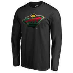 NHL Black Minnesota Wild Midnight Mascot Long Sleeve T-Shirt