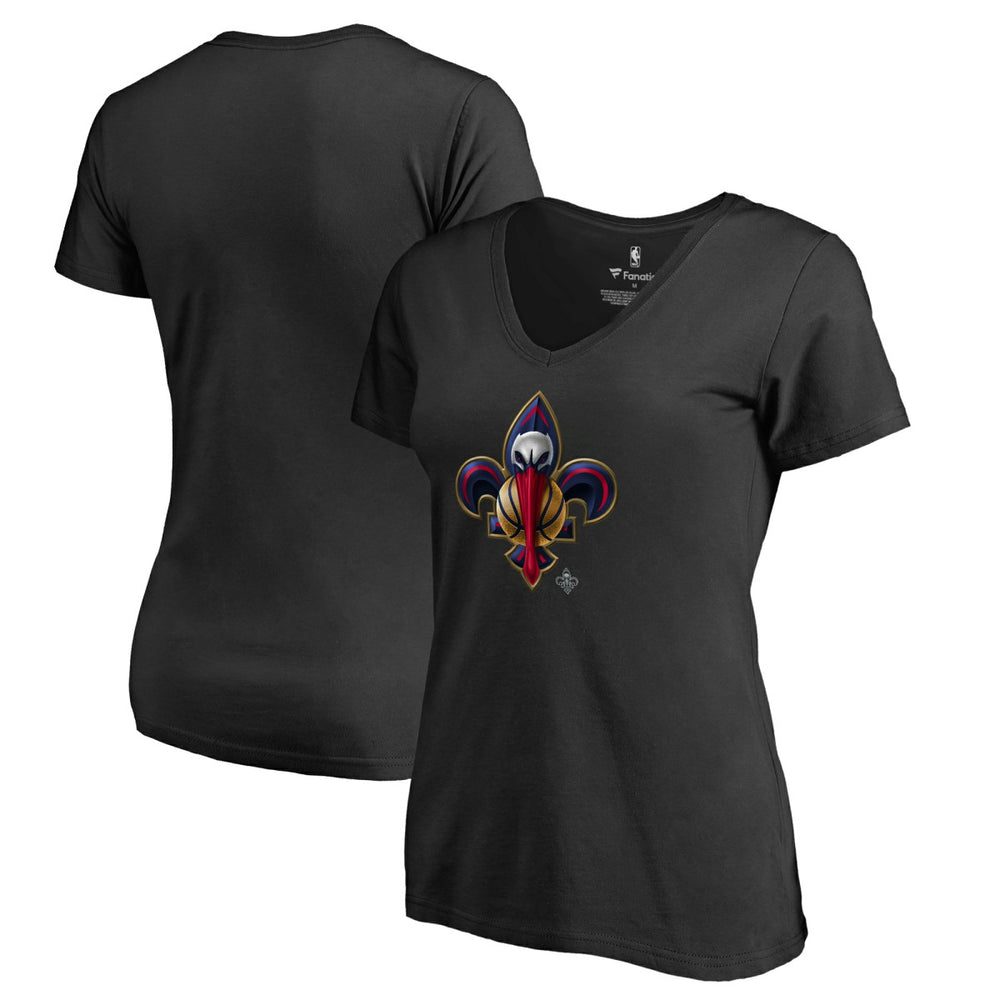 NBA New Orleans Pelicans Women's Midnight Mascot V-Neck T-Shirt