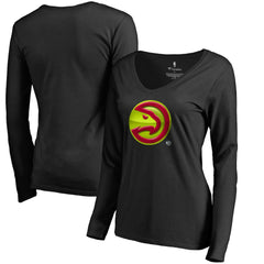 NBA Atlanta Hawks Women's Midnight Mascot Long Sleeve V-Neck T-Shirt