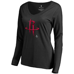 NBA Houston Rockets Women's Midnight Mascot Long Sleeve V-Neck T-Shirt
