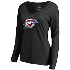 NBA Oklahoma City Thunder Women's Midnight Mascot Long Sleeve V-Neck T-Shirt