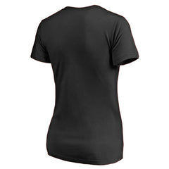 NHL Black Dallas Stars Women's Splatter Logo V-Neck T-Shirt