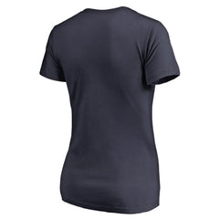 NHL Navy Edmonton Oilers Women's Splatter Logo V-Neck T-Shirt
