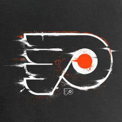 NHL Black Philadelphia Flyers Women's Splatter Logo V-Neck T-Shirt