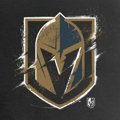 NHL Black Vegas Golden Knights Women's Splatter Logo V-Neck T-Shirt
