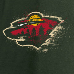 NHL Green Minnesota Wild Women's Splatter Logo V-Neck Long Sleeve T-Shirt