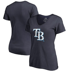 MLB Tampa Bay Rays Women's Splatter Logo V-Neck T-Shirt