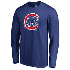 MLB Chicago Cubs Splatter Logo Long Sleeve T-Shirt