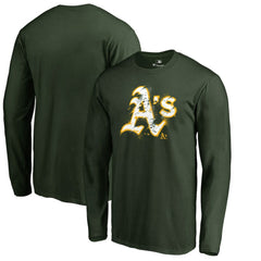 MLB Athletics Splatter Logo Long Sleeve T-Shirt
