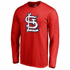 MLB St. Louis Cardinals Splatter Logo Long Sleeve T-Shirt