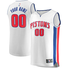 NBA Detroit Pistons Fast Break Custom Replica Jersey White sale