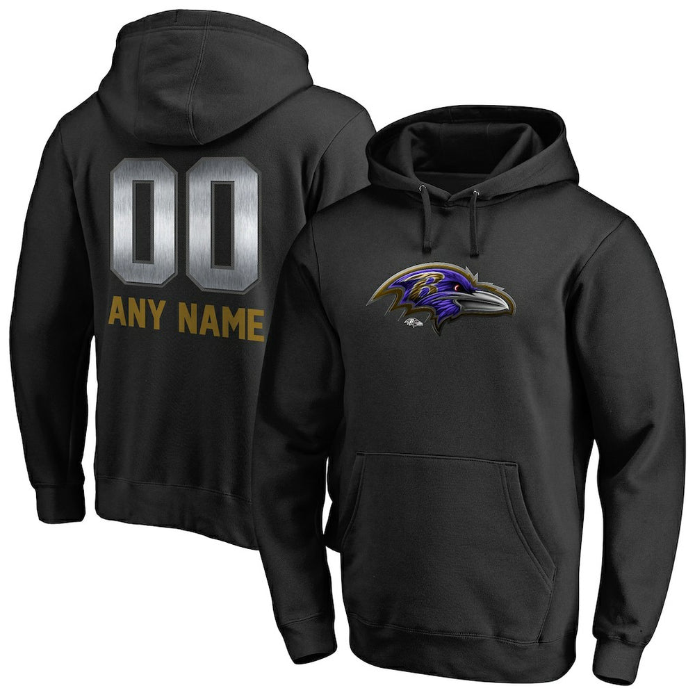 Personalized Midnight Mascot Pullover Hoodie - Baltimore Ravens