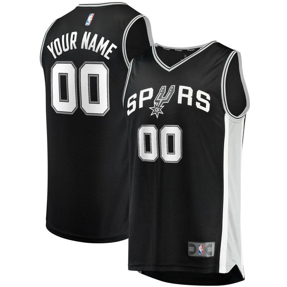 NBA San Antonio Spurs Youth Fast Break Custom Replica Jersey Black