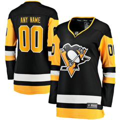 NHL Black Pittsburgh Penguins Fanatics Women's Home Breakaway Custom Jersey