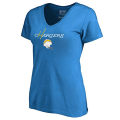 Women's Vintage Team Lockup V-Neck T-Shirt - Los Angeles Chargers