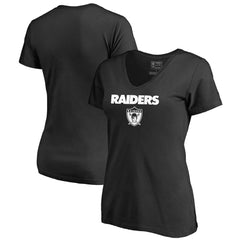 Women's Vintage Team Lockup V-Neck T-Shirt - Las Vegas Raiders