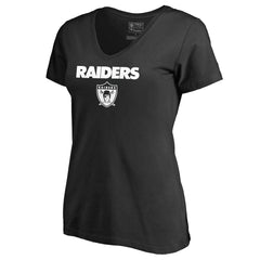Women's Vintage Team Lockup V-Neck T-Shirt - Las Vegas Raiders