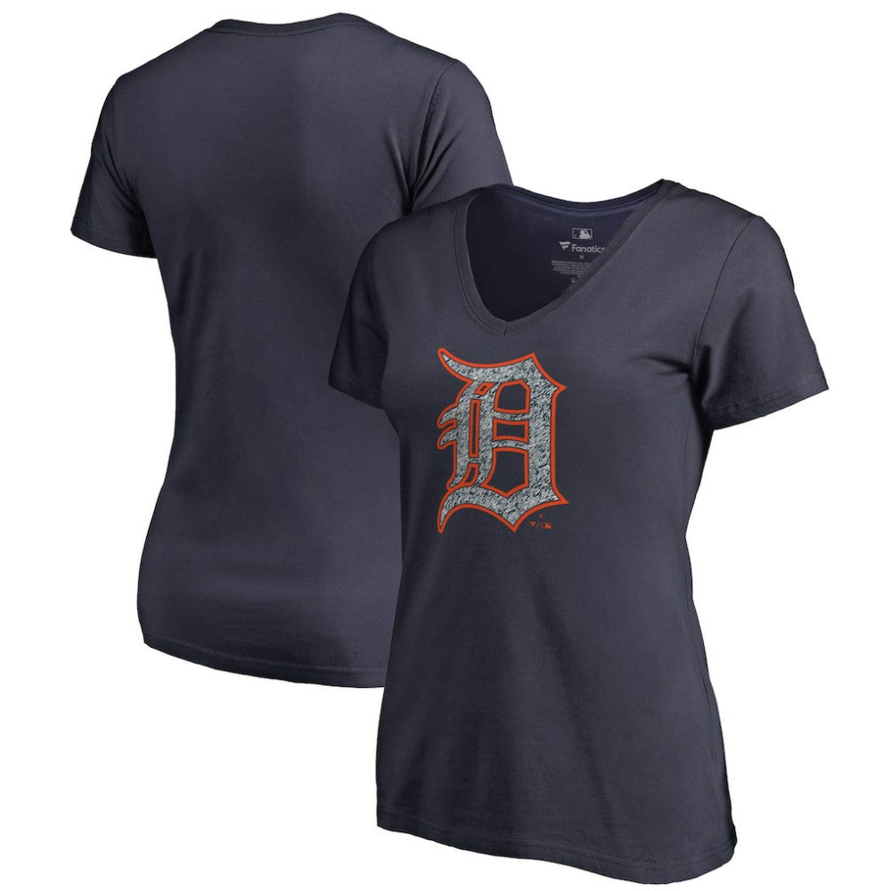 MLB Detroit Tigers Women's Static Logo V-Neck T-Shirt