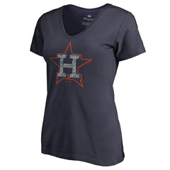 MLB Houston Astros Women's Static Logo V-Neck T-Shirt