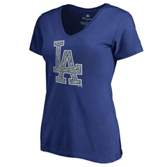 MLB Los Angeles Dodgers Women's Static Logo V-Neck T-Shirt