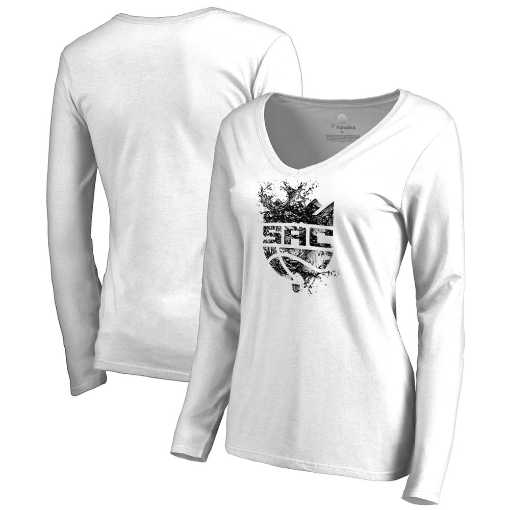 NBA Sacramento Kings Women's Splash Long Sleeve V-Neck T-Shirt