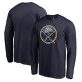 NHL Navy Buffalo Sabres Static Logo Long Sleeve T-Shirt