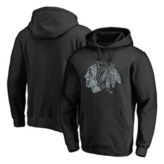 NHL Black Chicago Blackhawks Static Logo Pullover Hoodie