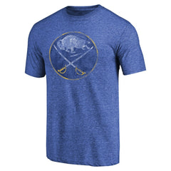 NHL Royal Buffalo Sabres Throwback Vintage Logo Tri-Blend T-Shirt