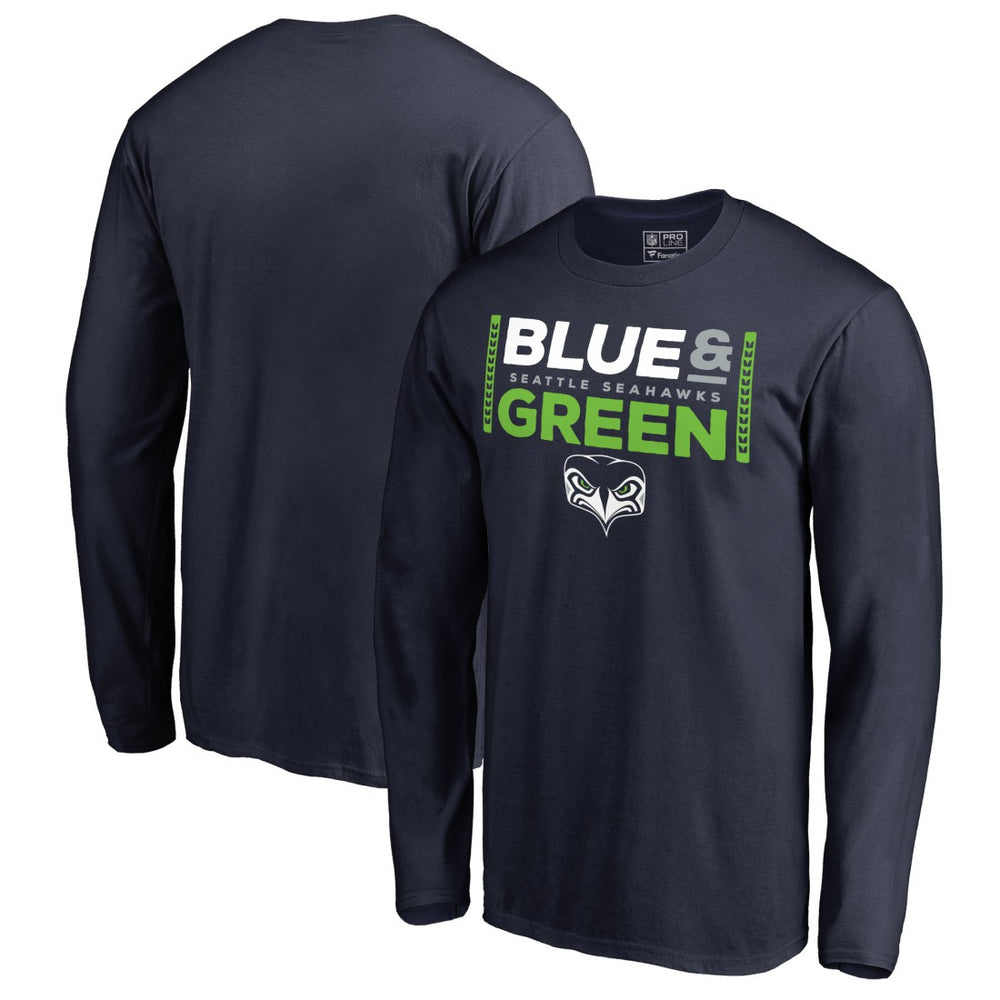 Alternate Team Logo Gear Blue & Green Long Sleeve T-Shirt - Seattle Seahawks