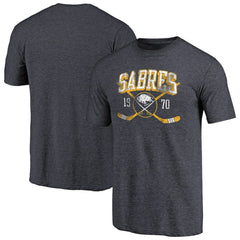 NHL Navy Buffalo Sabres Vintage Collection Line Shift Tri-Blend T-Shirt