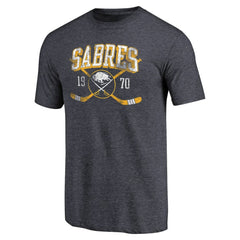 NHL Navy Buffalo Sabres Vintage Collection Line Shift Tri-Blend T-Shirt