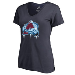 NHL Navy Colorado Avalanche Women's Fan Favorite Team Slogan V-Neck T-Shirt