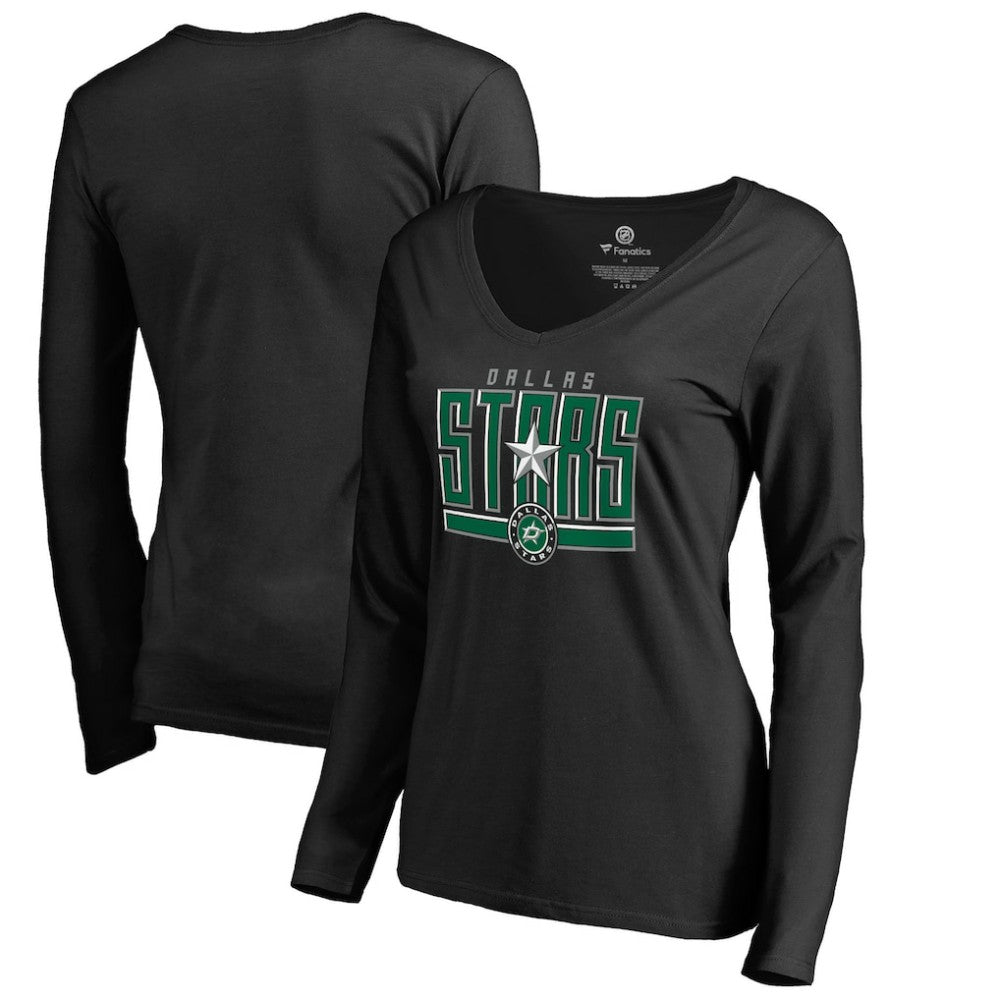 NHL Black Dallas Stars Women's Hometown Collection V-Neck Long Sleeve T-Shirt