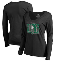 NHL Black Dallas Stars Women's Hometown Collection V-Neck Long Sleeve T-Shirt