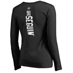 NHL Black Tyler Seguin Dallas Stars Women's Backer Name & Number Slim Fit Long Sleeve V-Neck T-Shirt