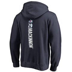 NHL Navy Nathan MacKinnon Colorado Avalanche Backer Name & Number Pullover Hoodie