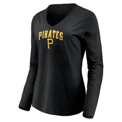 MLB Pittsburgh Pirates Women's Cooperstown Collection Wahconah Long Sleeve V-Neck T-Shirt