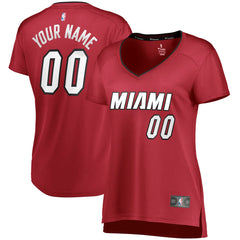 NBA Miami Heat Women's Fast Break Replica Custom Jersey Wine