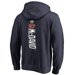 NHL Navy Connor McDavid Edmonton Oilers Backer Name & Number Pullover Hoodie
