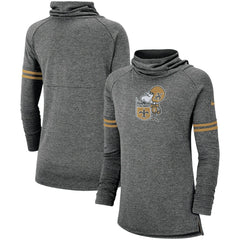 Women's Historic Marks Long Sleeve Tri-Blend Funnel Sweatshirt - New Orleans Saints