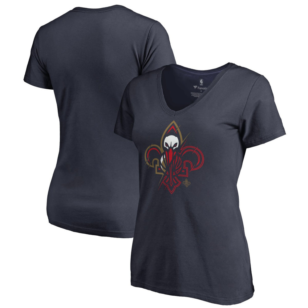 NBA New Orleans Pelicans Women's X-Ray Slim Fit V-Neck T-Shirt