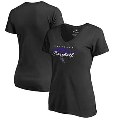 MLB Colorado Rockies Women's Script Assist V-Neck T-Shirt