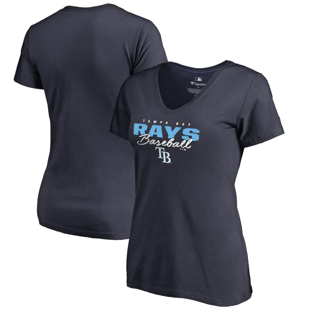 MLB Tampa Bay Rays Women's Script Assist V-Neck T-Shirt