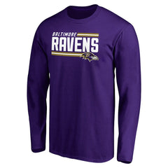 Iconic Collection On Side Stripe Long Sleeve T-Shirt - Baltimore Ravens
