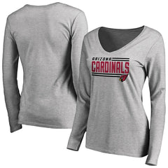 Women's Iconic Collection On Side Stripe Long Sleeve V-Neck T-Shirt - Arizona Cardinals