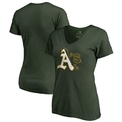 MLB Athletics Women's X-Ray V-Neck T-Shirt