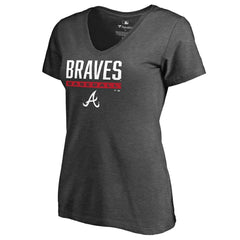 MLB Atlanta Braves Women's Win Stripe V-Neck T-Shirt