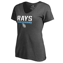 MLB Tampa Bay Rays Women's Win Stripe V-Neck T-Shirt
