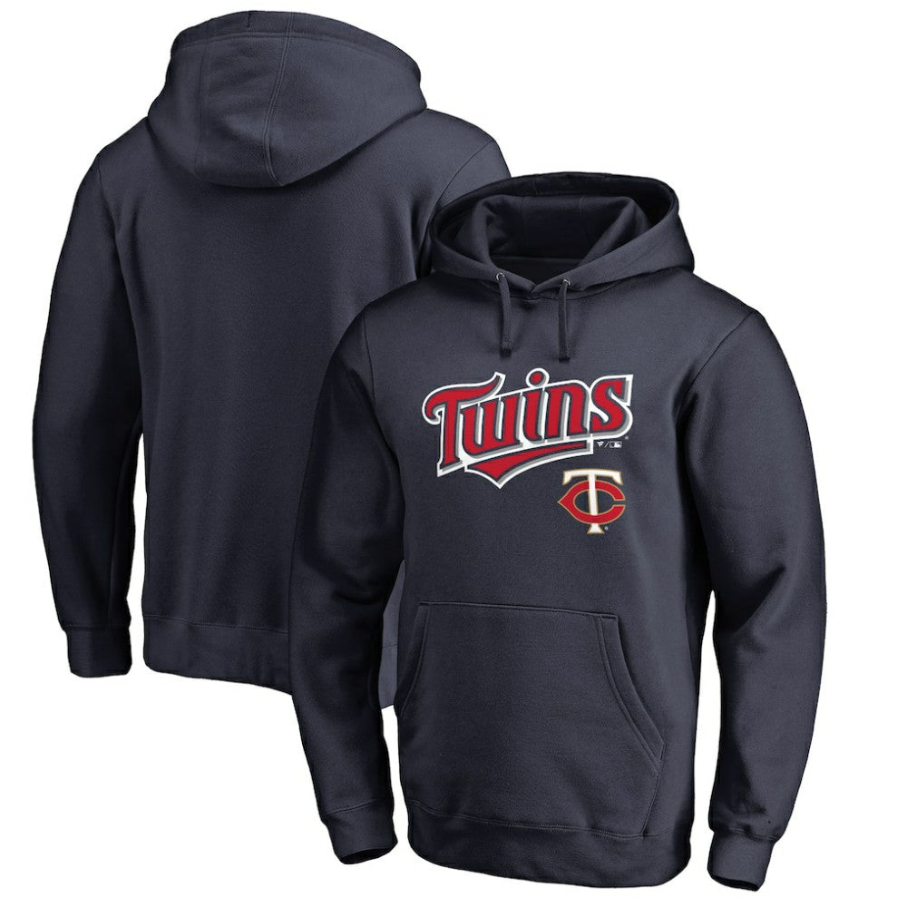 MLB Minnesota Twins Team Lockup Fitted Pullover Hoodie